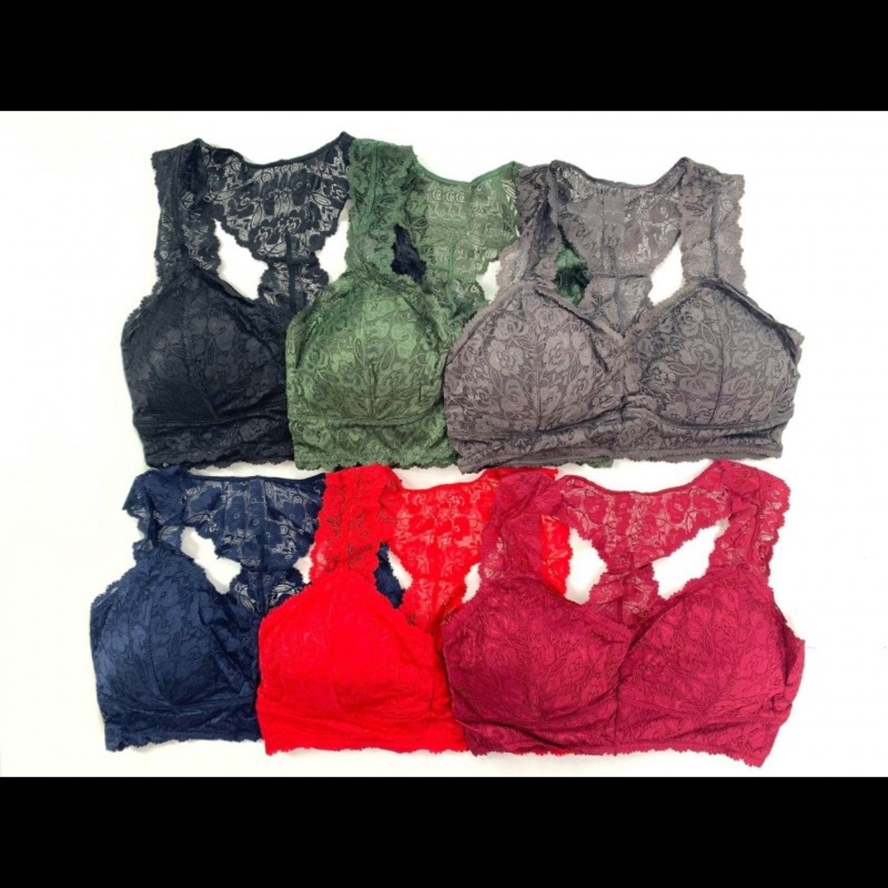 Plus Perfect Stretch Lace Bralette - Red (2xl)